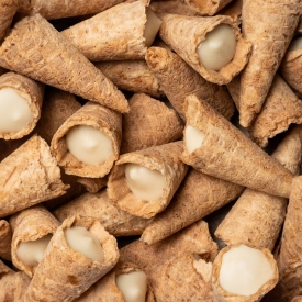 Mini tölcsérek fehér csokoládéval